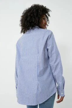 Blue And White Stripe Boyfriend Shirt -Loeffler Cloth Shop 07EN6baEsvxnYYvkq2qCR2qCMU172Ij0 1