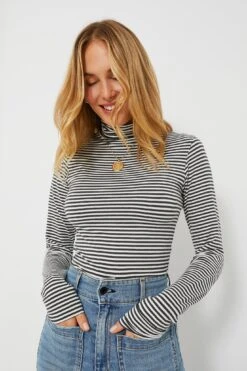 Steel White Stripe Little Turtleneck -Loeffler Cloth Shop 0IVpfgWMflkqv4656xL9YWLzQqcfelWn 1