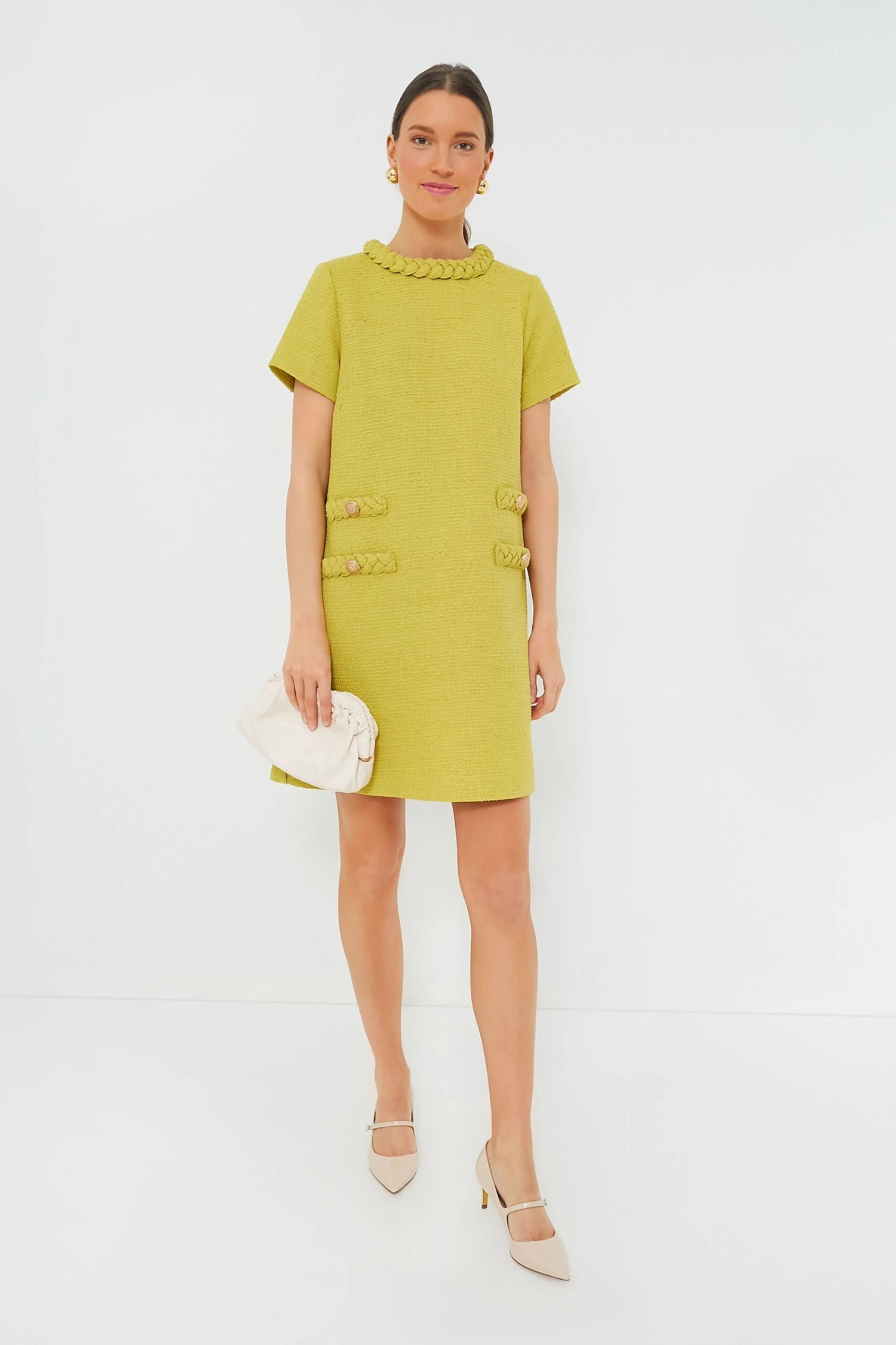 Chartreuse Tweed Jackie Dress 8 Chartreuse Tweed Jackie Dress - Image 6