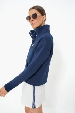 Navy Snap Neck Bailey Pullover -Loeffler Cloth Shop 1O3JCkyJA59n0l2SiZVjS7J3x3RWjMQM 1
