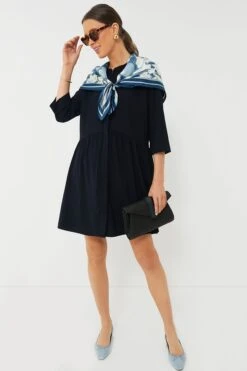 Navy Crepe Royal Shirt Dress -Loeffler Cloth Shop 1mQGRfLZifLNrWWgi6v4FhoR7FIH7d1a 1