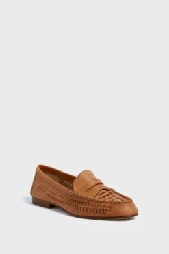 Veronica Beard Natural Penny Woven Loafers