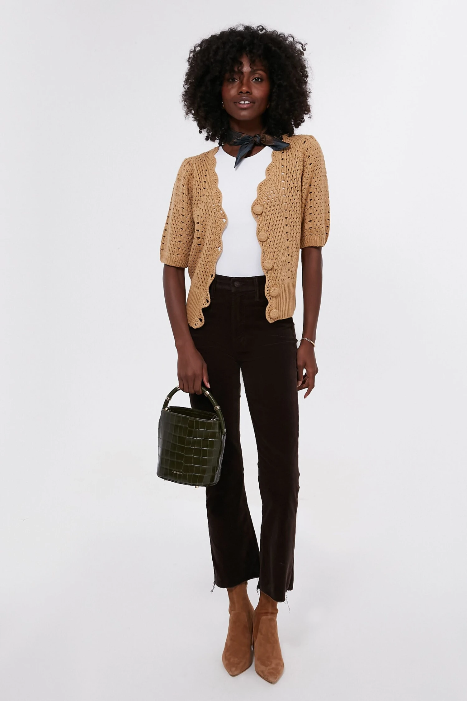 Tan Short Sleeve Alice Cardigan 3 Tan Short Sleeve Alice Cardigan