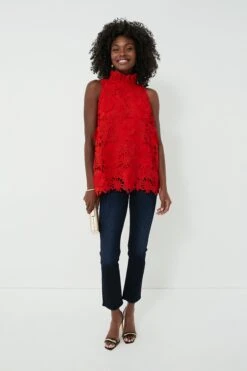 Red Guipure Lace Mason Top -Loeffler Cloth Shop 3cymlyNtXfDZoduyEMZG1HE1QrH4o7OR 1