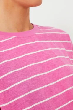 Marine Layer Pink And Skipper Blue Stripe Heavy Slub Boxy Crew Crop Tee -Loeffler Cloth Shop 3da1WYNKdCBIo76Li2QjWsPGiGdhlIDe 1