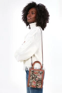 Celine Small Vertical Cabas Tote In Printed Canvas And Calfskin -Loeffler Cloth Shop 3hqR8UgBhCT6eCXLifSFO6fRAnf7I7J8 1