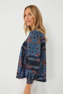 Bleu Fable Shea Peasant Blouse -Loeffler Cloth Shop 4DCaT53CDLLpT5fAb6dkGtPy4soCSzwU 1