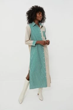 Tan And Green Striped Chessie Dress -Loeffler Cloth Shop 4QFuRVckzl1we0U4zfUjm8BPBVb9aCh4 1