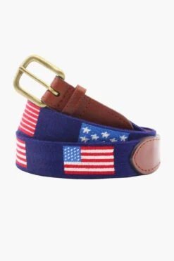 Navy Flags Of Our Fathers Needlepoint Belt