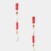 Coral And Pearl Drop Earrings