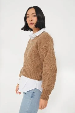 Biscuit Cable Knit Cropped Crew Neck Sweater -Loeffler Cloth Shop 5rlZlUDwmMWfEBFPxvxCfbA7K4C1Nip6 1