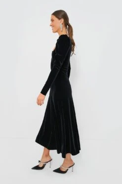 Ganni Black Velvet Jersey Puff Sleeve Maxi Dress -Loeffler Cloth Shop 6b2uaYu3lKcuJpEUfNlYpUylEMrDV3Ud 1