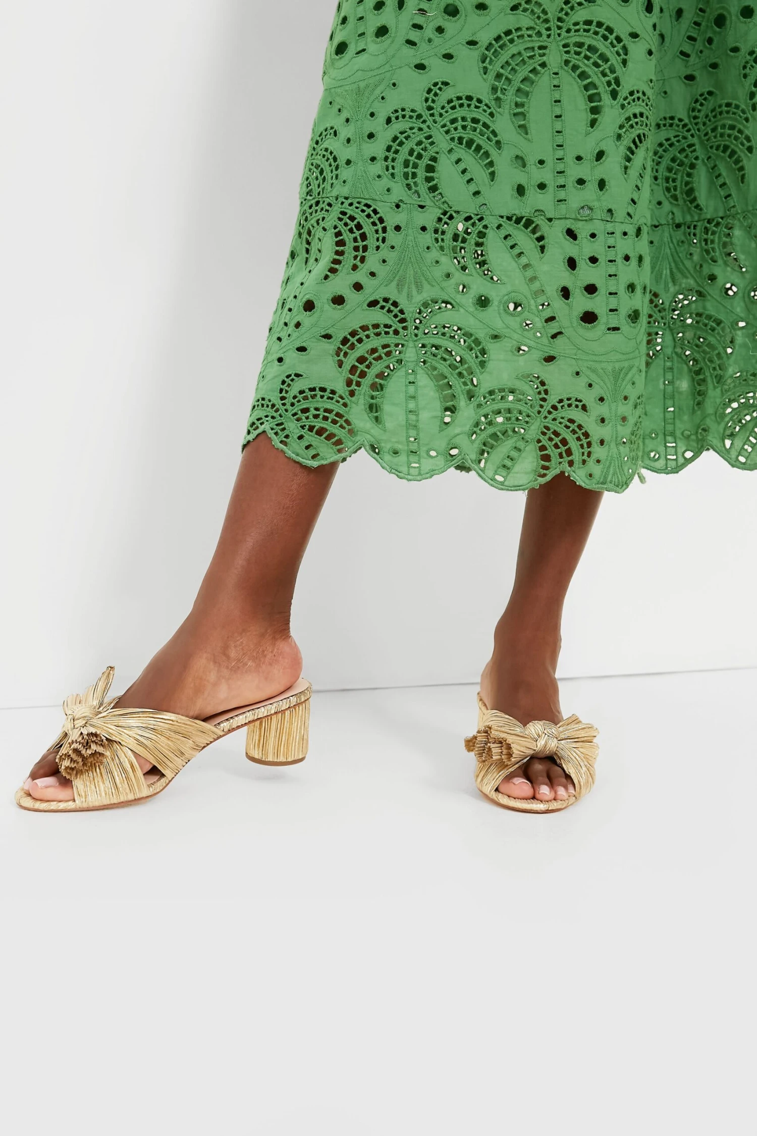 Loeffler Randall Gold Emilia Pleated Knot Mules 5 Loeffler Randall Gold Emilia Pleated Knot Mules - Image 3