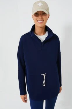 Navy Cinched Natalie Quarter Zip -Loeffler Cloth Shop 7ZRZrxpZf33Q2GGteWvbRoBmGGMMmSTX 1