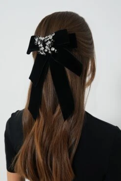 Black Velvet And Crystal Beth Bow