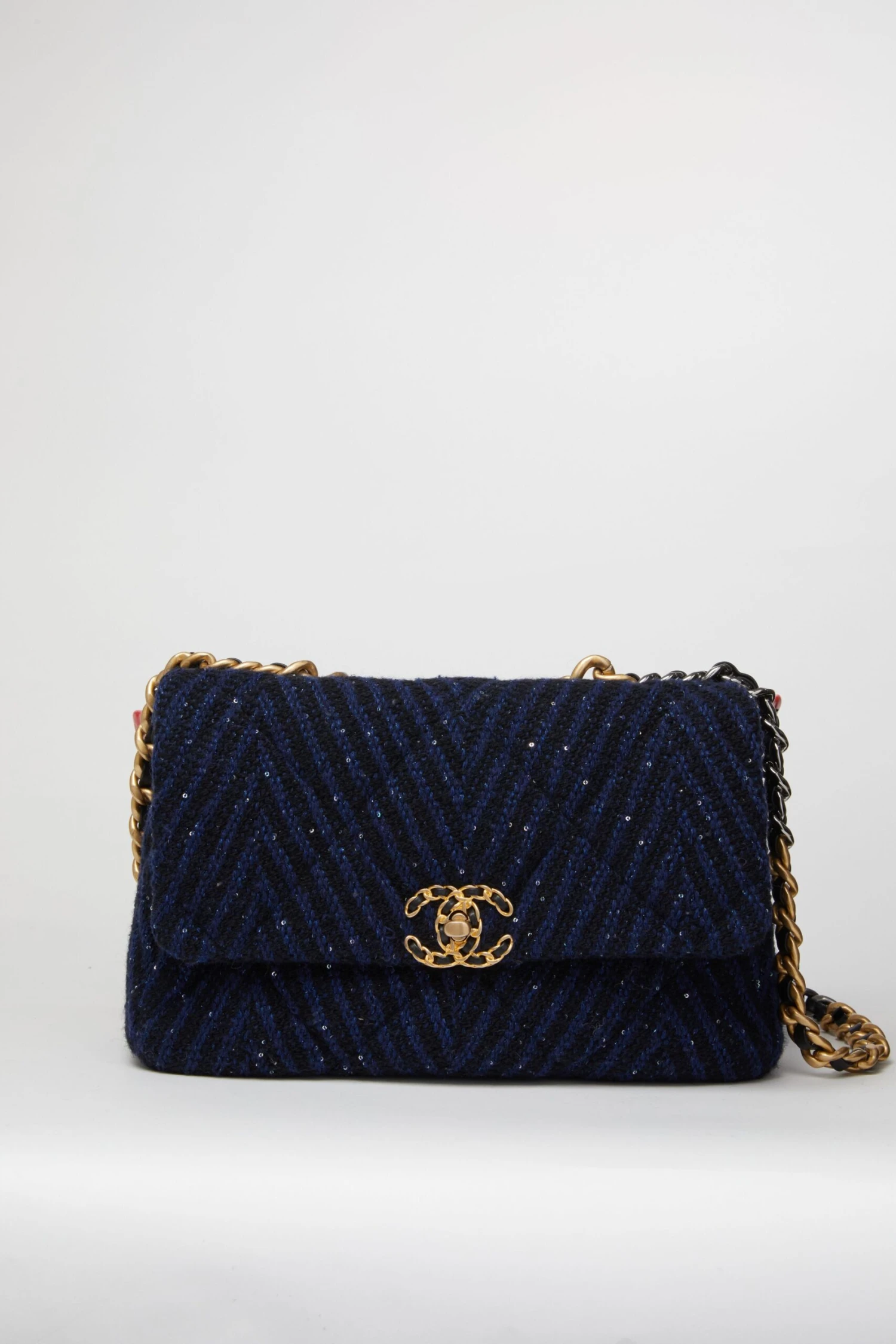 Chanel Navy Tweed 19 Bag 6 Chanel Navy Tweed 19 Bag - Image 4