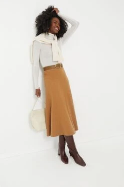Vanessa Bruno Camel Boushra Midi Skirt -Loeffler Cloth Shop 861qV6IIutjf0RExZ8xQYMxXsWRudXzD 1