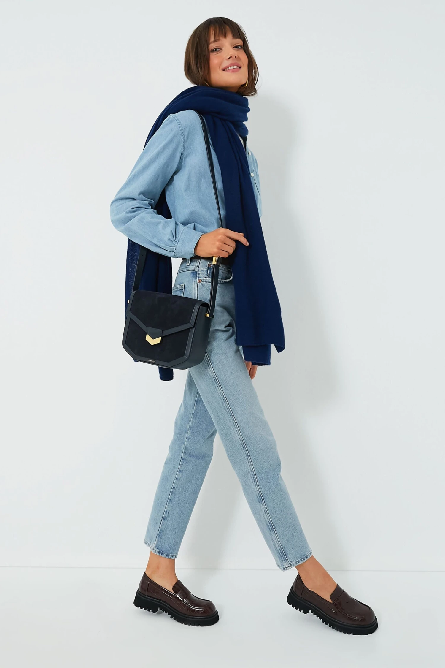 Exclusive Navy Cashmere Travel Wrap 4 Exclusive Navy Cashmere Travel Wrap - Image 2