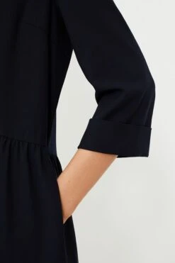 Navy Crepe Royal Shirt Dress -Loeffler Cloth Shop 94L9G9ynKL1W9hmvBd7npZFx4N0NnFDy 1