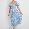 Blue Puff Sleeve Midi Dress -Loeffler Cloth Shop 9I6LVsUhZFamKYcDObgdw46VRsWKj6NT 1