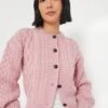 Pale Pink Clover Cropped Aran Cardigan -Loeffler Cloth Shop 9IseWeRblMecx3wCT9Ss2whTCCTU2UH3 1