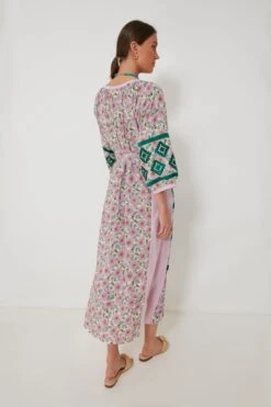 Pink And Green Manjur Kaftan -Loeffler Cloth Shop 9XtBLNxjvXayxhpihwgmYsJ8lUS8Bu0m 1