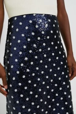 Baum Und Pferdgarten Navy Dotted Sequence Jily Skirt -Loeffler Cloth Shop A2pEUZoMHWIFwOfRl4QL2UdDputh7gtM 1