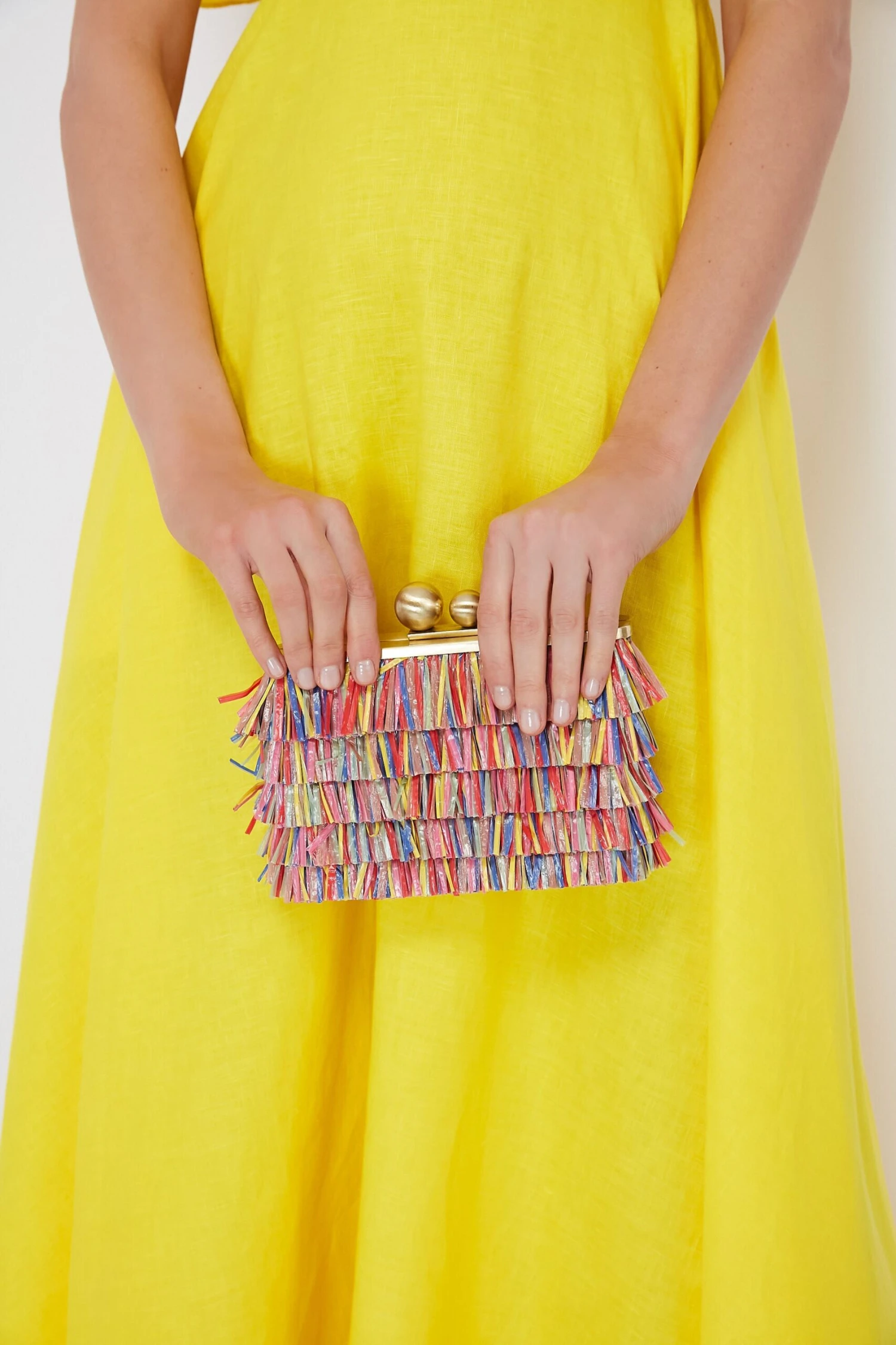 Carlita Carnivale Raffia Fringed Clutch 4 Carlita Carnivale Raffia Fringed Clutch - Image 2