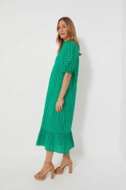 Green Eyelet Midi Tryall Dress -Loeffler Cloth Shop AgniUz8ItXT2hOLJzp3QIkqifYpt6gpJ 1