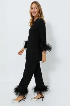 Black Party Pajama Set With Feathers 9 Black Party Pajama Set With Feathers -Loeffler Cloth Shop BDbMDrDZsJpDT1DX81Q2xQwKUfi3HXFw 1