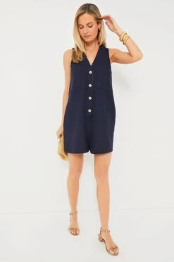 Navy Textured Myla Romper -Loeffler Cloth Shop BmLqKlia9Z1EHkk8pOL8IZUcA05MJSdn 1