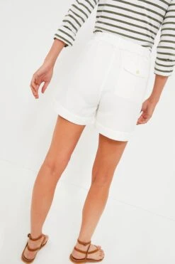 Ecru Twill Pleated Short -Loeffler Cloth Shop BnhbnLKMnIFywu9y6jc5U8FuildbS847 1