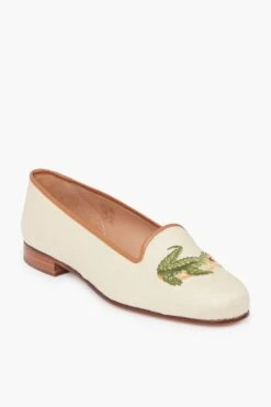 Natural Panama Gator Slippers