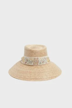 Exclusive Ivory Jacquard Wildflower Hat