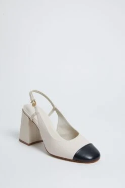 Schutz Pearl And Black Dorothy Sling High Heels