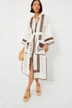 Antique White And Chocolate Embroidered Tulip Dress -Loeffler Cloth Shop CT97WYOWrfABw8CnmVPcvS56zKdssBhW 1