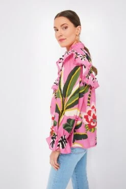 Farm Rio Leopard Forest Pink Blouse -Loeffler Cloth Shop CWWgkf8B25OjP7iHQcwU5z6fIcYQAVpJ 1