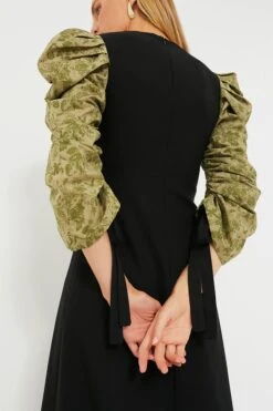 Black Juliet Maxi Dress With Green Printed Sleeves -Loeffler Cloth Shop Ci6Hd1hRU3wuvPUD7lHVVsYUyPskK7Pa 1