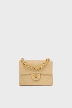 CHANEL Beige Mini Square Vintage Bag