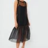 CYNTHIA ROWLEY Black Midi Organza Ribbed Dress -Loeffler Cloth Shop D1BkU2ED9oOLd4hpDasBCflmzhlbNlki 1