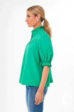 Dunmore Green Selena Blouse -Loeffler Cloth Shop EBcOHwFcXEaO6oMuGtbMqbXBZshtP0hM 1