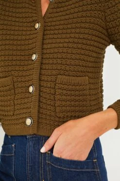 Ba&sh Kaki Gaspard Cardigan -Loeffler Cloth Shop ENrTWiGZFppLyIzY9wxrnYtvFIGltMU6 1
