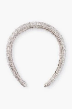 Loeffler Randall Champagne Shimmer Lame Marina Puffy Headband