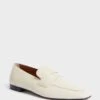 Ecru Leather Soft Placket Loafers -Loeffler Cloth Shop EUc5MigTt3BlukRb8K6UFnIa0kOZm6Co 1