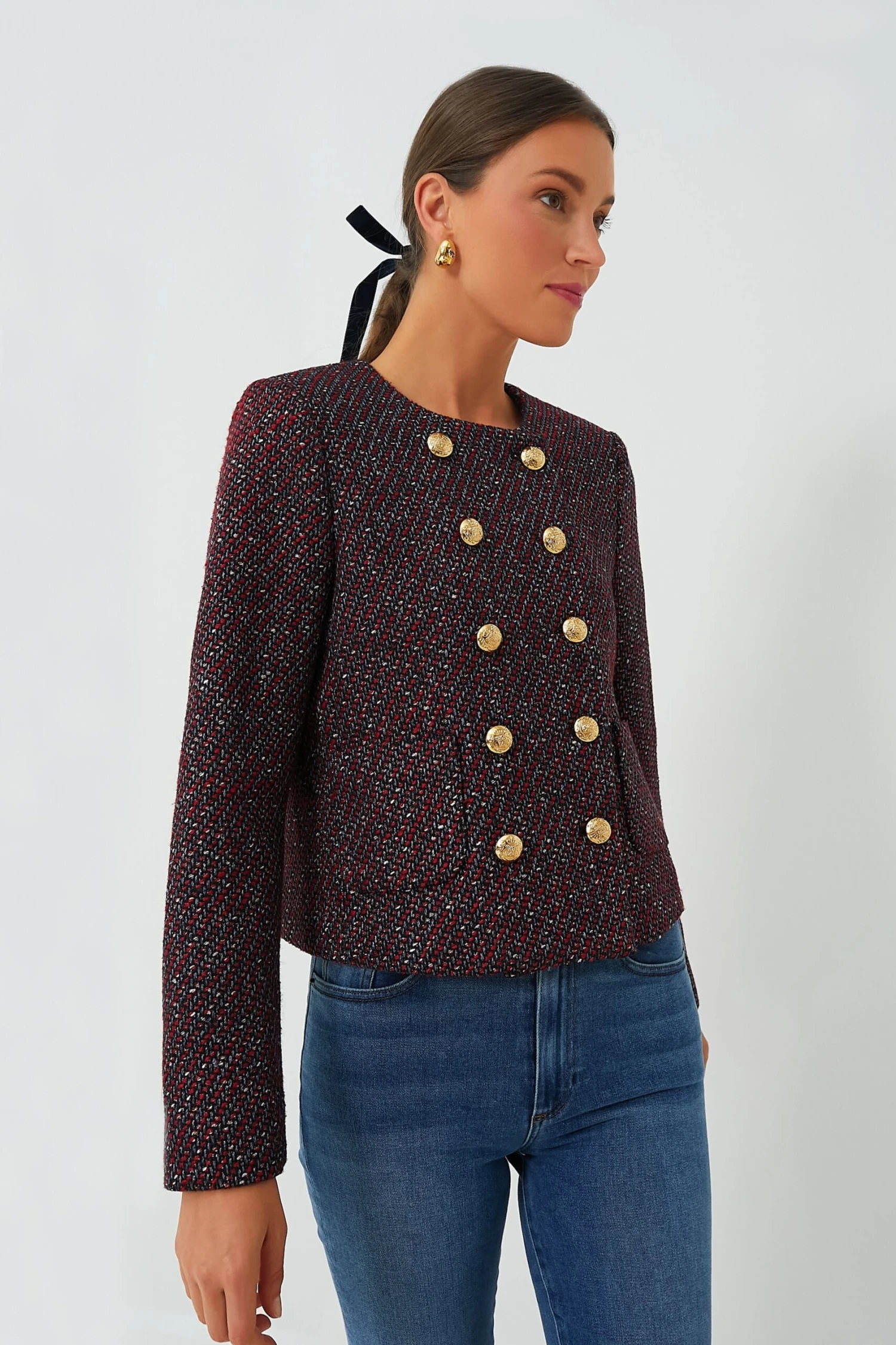 Red And Blue Tweed Marais Jacket 3 Red And Blue Tweed Marais Jacket