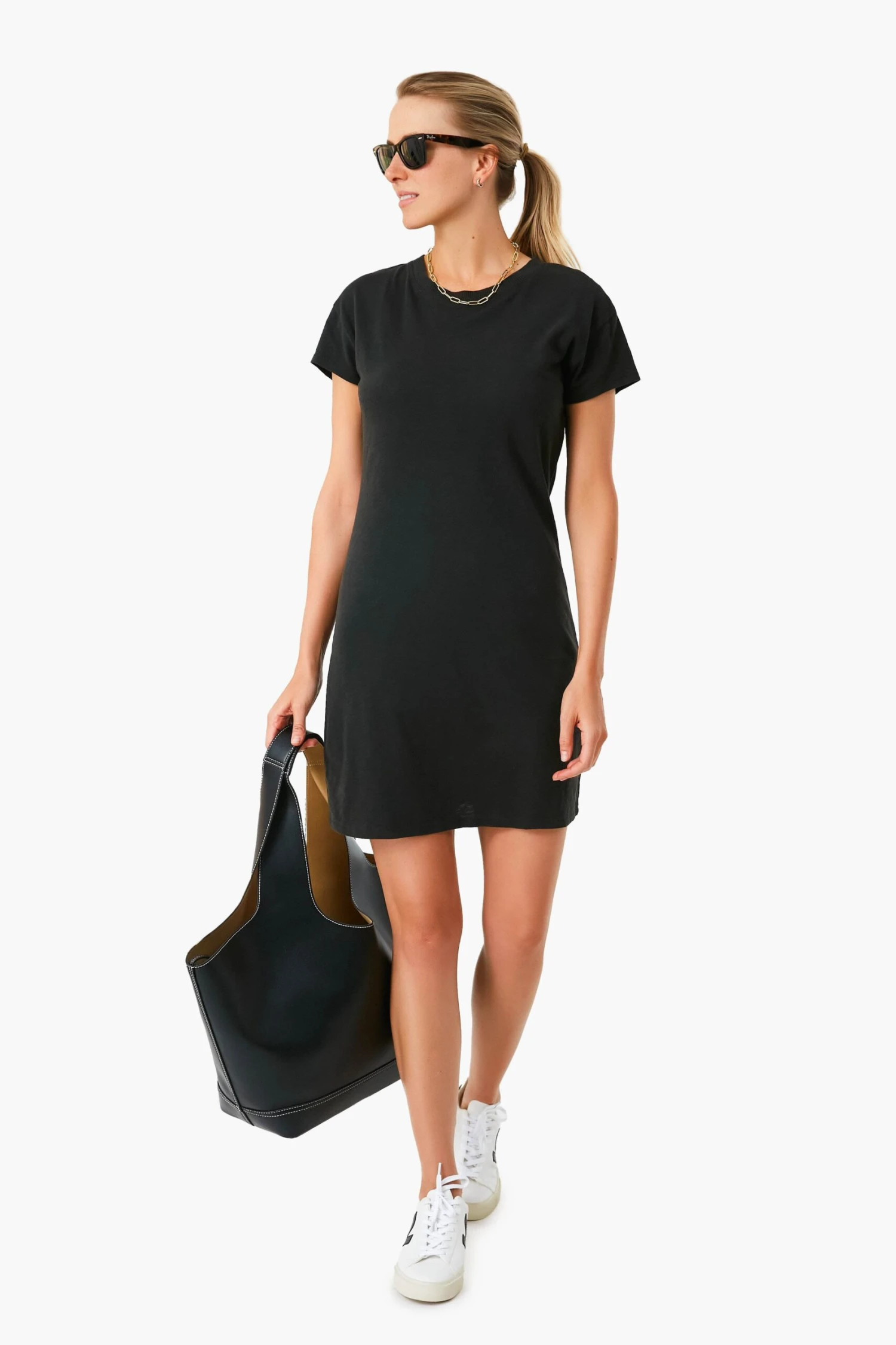 Black Modern Slub Tee Dress 3 Black Modern Slub Tee Dress