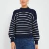 Dark Navy And Ivory Stripe Button Back Crewneck Sweater -Loeffler Cloth Shop Eizxxf0GJkb7lVli7NbV3IAPVHQ9Fd3L 1