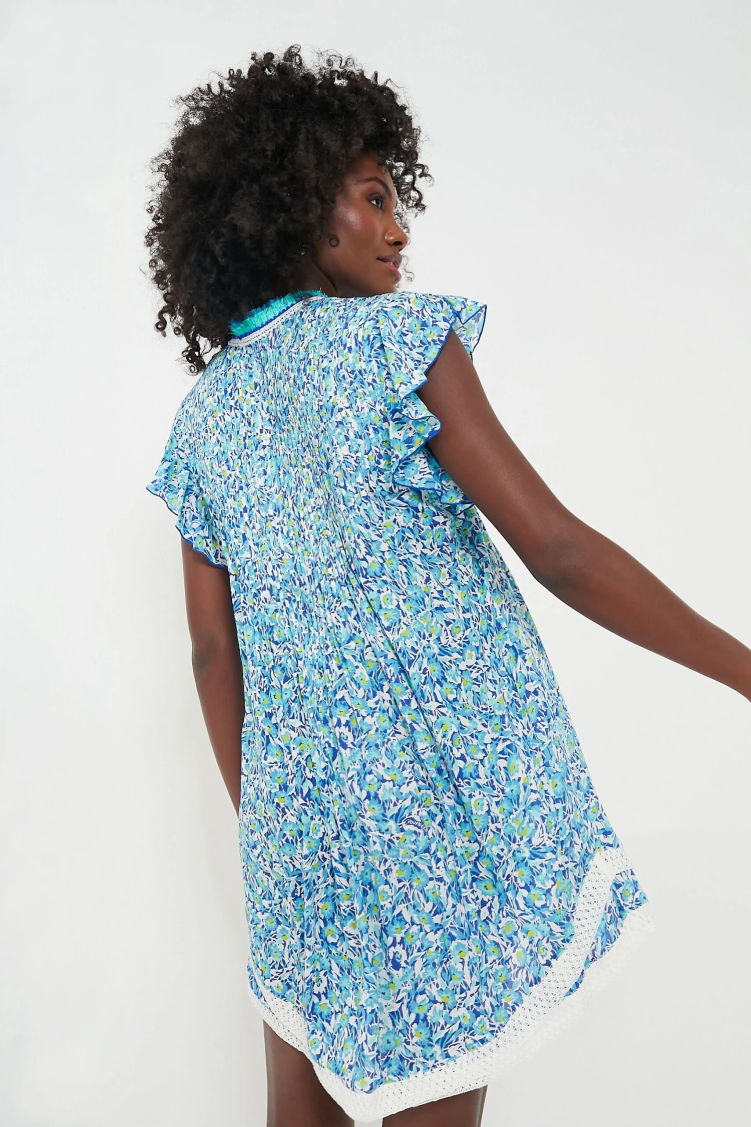 Blue Ocean Flowers Sasha Mini Dress 6 Blue Ocean Flowers Sasha Mini Dress - Image 4