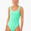 Lime Classic Square Neck One Piece