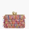 Carlita Carnivale Raffia Fringed Clutch